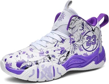 Tênis de basquete masculino de cano alto com superfície de malha para quadra externa, calçados esportivos antiderrapantes presente