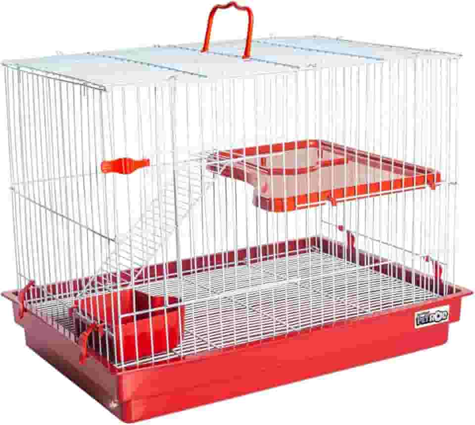 GAIOLA PARA COELHO PORQUINHO DA INDIA E CHINCHILA COM ANDAR VERMELHA