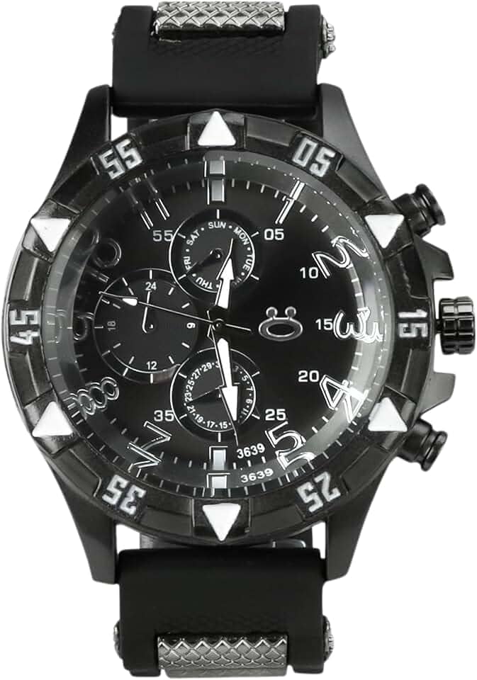 Kit Presente Homem: Relógio Deluxe Preto Original + Caixa + Óculos Sol + Colar e Pulseira Prata - Moda Casual Versátil