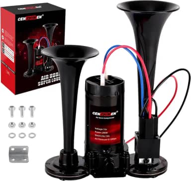 Buzina de ar para caminhões, buzina de trem super alta de 150 dB, com compressor de ar multifuncional de 12 V, buzina de carro, ajuste universal para qualquer SUV de 12 V, caminhões, caminhões