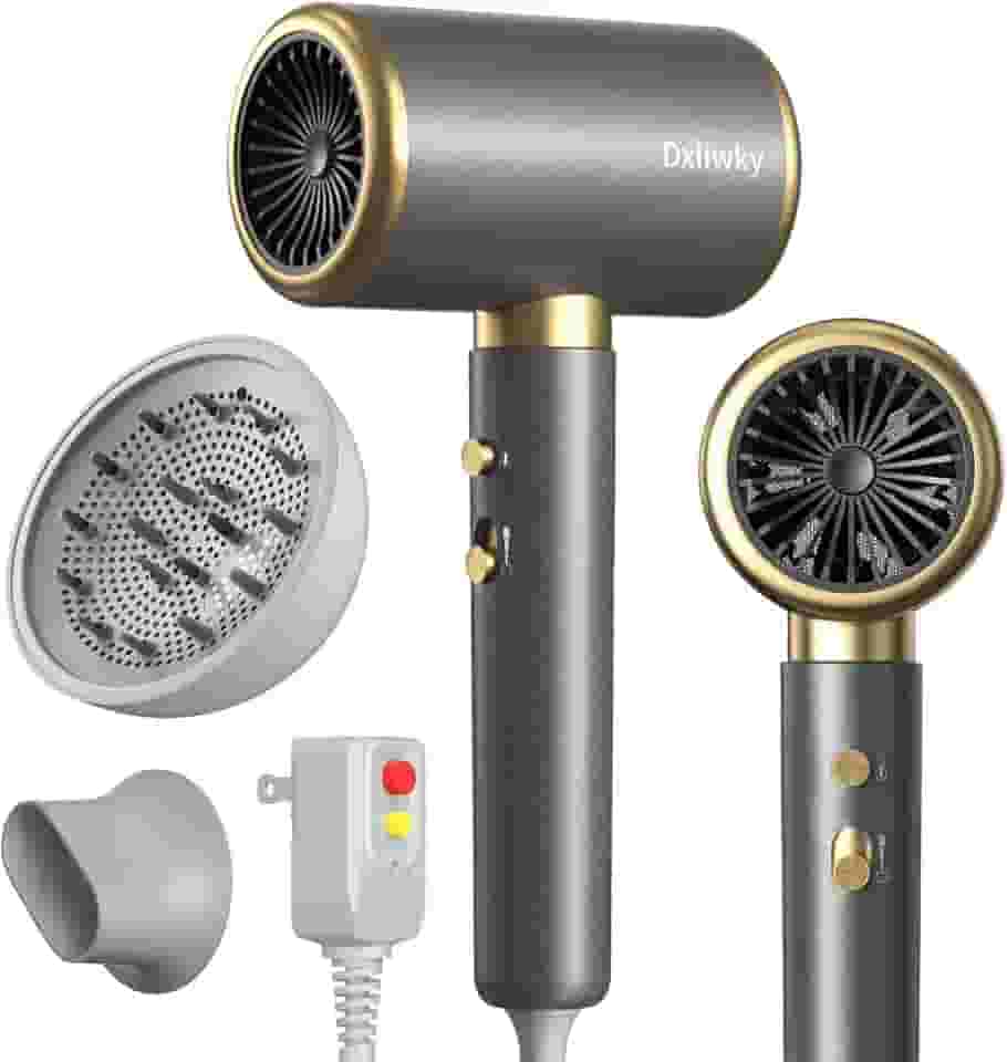 Secador De Cabelo Iônico Com Difusor E Concentrador, Secador Potente De 1875 W Com Secagem Rápida, Temperatura Constante, Secador De Cabelo Compacto E Leve Para Salão De Beleza Em Casa E Em