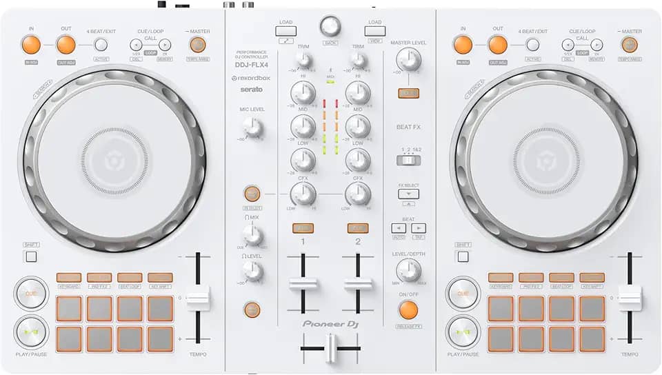 Pioneer DJ Controlador de DJ DDJ-FLX4-W 2ch com vários aplicativos