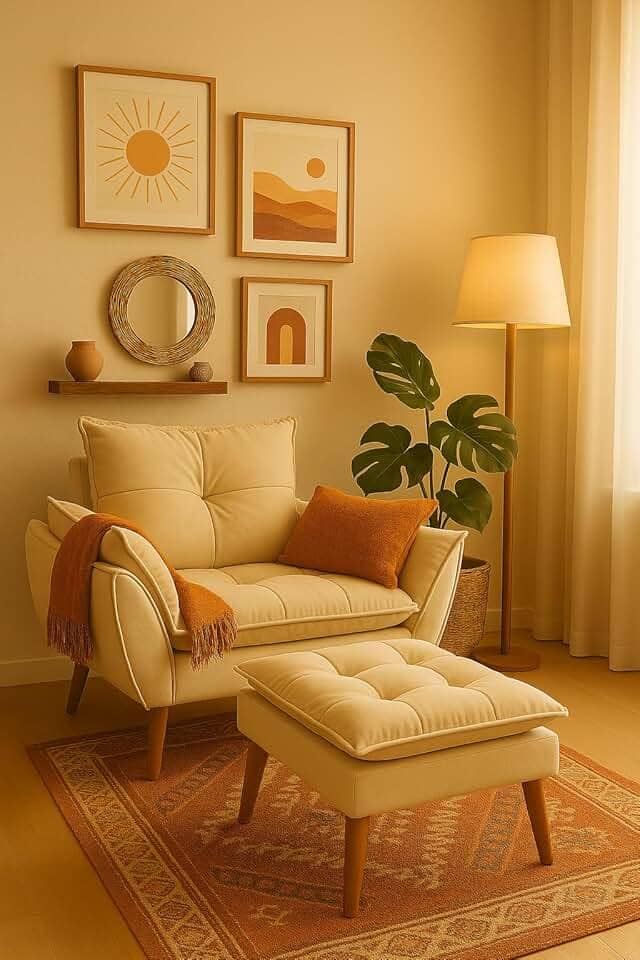 Kit Poltrona Decorativa Amamentação Suede Luxo com Puff Suede Bege - Jrc Móveis