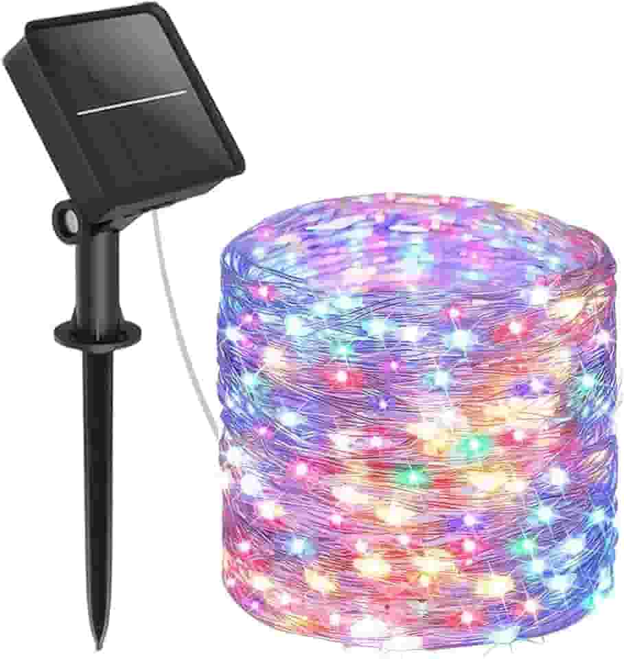 Luzes solares de Natal ao ar livre, 200 LED luz solares luzes de fio de Cooper à prova d'água de festa de Natal, Dia das Bruxas, pátio e jardim(22m Multicolorido) Remessa de São Paulo, Brasil