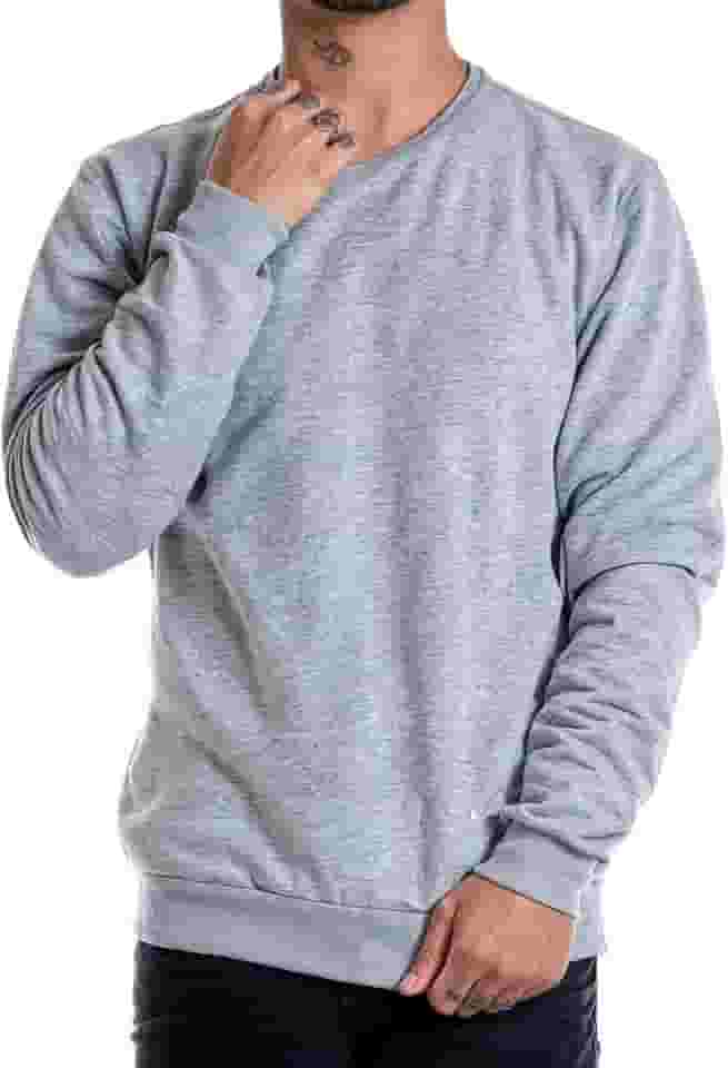 Moletom Masculino Blusão Básico Estilo Suéter Flanelado Confort Unissex