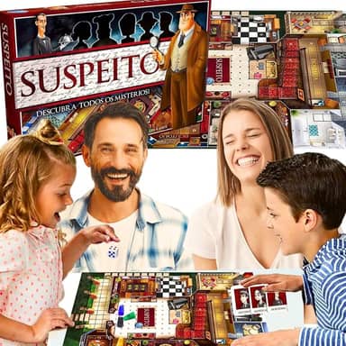 Jogo Suspeito Descubra Todos Os Mistérios Jogos De Tabuleiro Investigação Suspense brinquedo infantil presente menino menina criança 7 anos brinquedos com selo inmetro para jogar em familia amigos