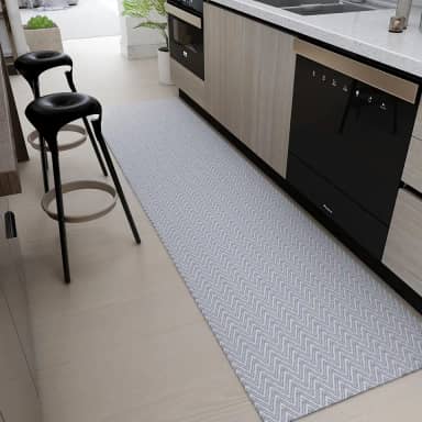 Tapete para pia de Cozinha Passadeira 2 metros x 45cm 100% Algodão Artesanal com Antiderrapante Cinza