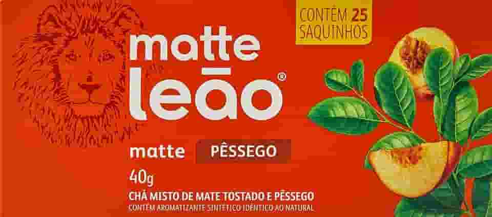 Leão Chá Matte Com Pêssego Fuze Com 25 Saquinhos