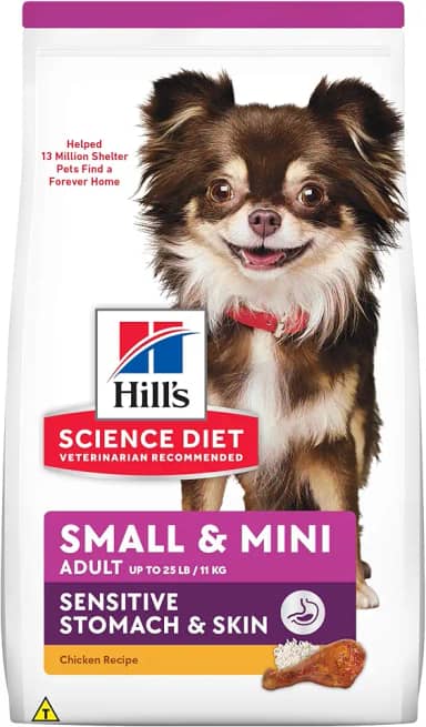 Ração Hill's Science Diet Pele Sensível Pequenos e Mini para Cães Adultos Sabor Frango - 1.81kg