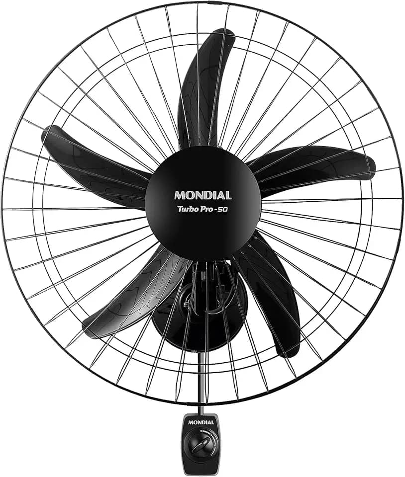 MONDIAL Ventilador de Parede Turbo 50cm Pro 5 Pás, Preto, 150W, 220V - NVP-PRO-50