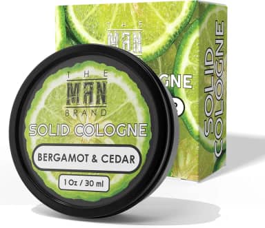 The Man Brand Solid Cologne Bálsamo masculino de bergamota e cedro de colônia sólida, cera de bergamota e colônia para homens, perfume sólido com aroma de bergamota cítrica (28 g, perfume de bergamota