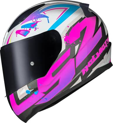 Capacete Moto Feminino Ls2 FF353 Tagline Rosa Fechado