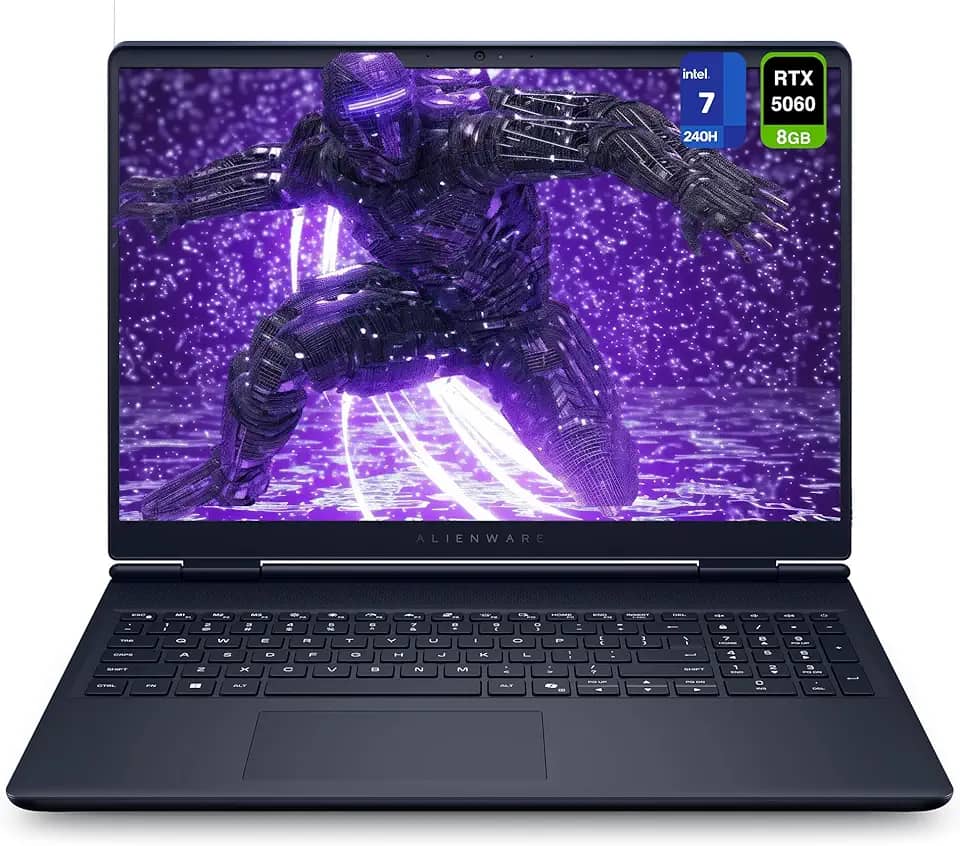 Laptop para jogos Alienware 16 Aurora, Intel 7-240H, 32 GB DDR5 RAM, SSD PCIe de 1 TB, tela WQXGA de 16 polegadas (2560 x 1600) 120 Hz, Nvidia G-Force RTX 5060, teclado retroiluminado, W11 Home, azul