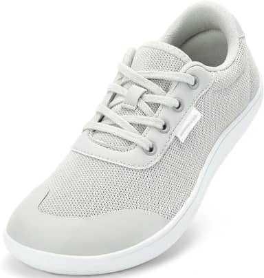 Sapatos femininos com bico largo – Sapatos minimalistas descalços zero drop casual confortável caminhada atlética ampla largura tênis moderno para joanete inchaço fascite plantar pé