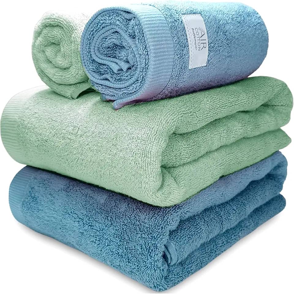 Jogo de Banho Gigante Banhão Buddemeyer Dual Air 100% Algodão 4 peças Toalha Alta Absorção Macia Grossa (Verde Azul 3181/1948)