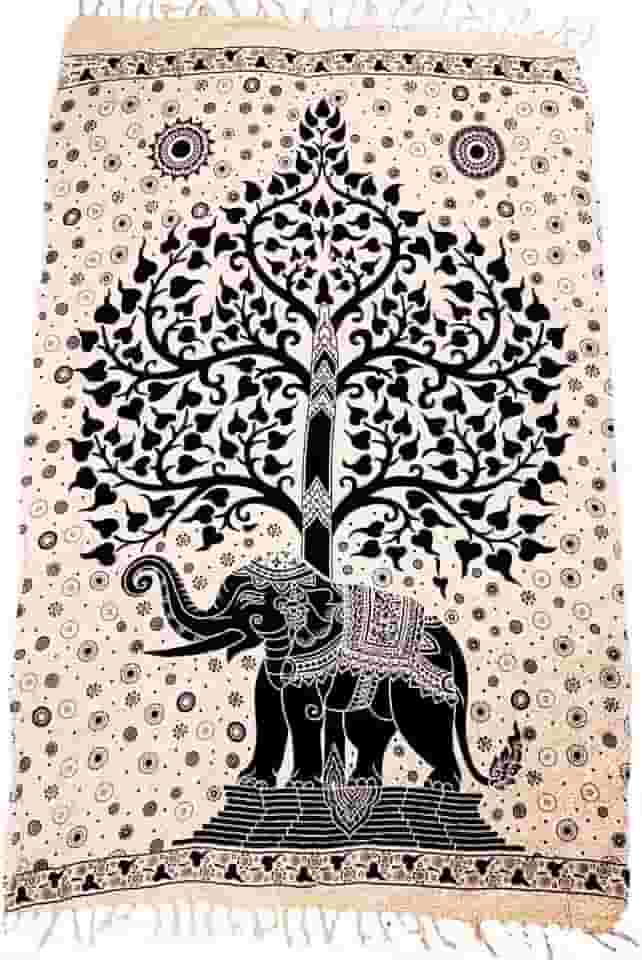 Canga Praia Poliéster Diversas Estampas Divindades Africanas Indianas Budistas Beach Bali Moda Praia (Arvore da Vida Areia)
