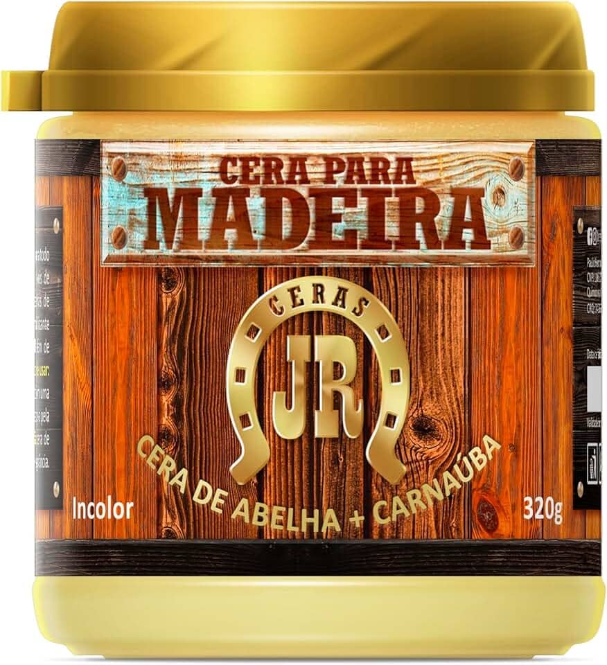 Cera Para Madeira Jr 320g - Com Cera de Abelha e Carnaúba - Móveis e Madeiras de Demolição