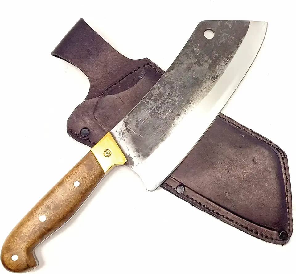 Cutelo Artesanal 8" Lâmina Rústica em Aço Carbono Cabo em Madeira Facas Gaúcha 1008CGM