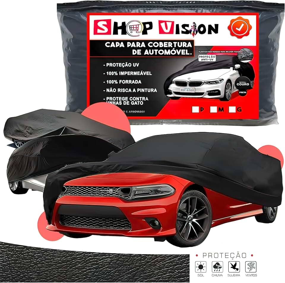 Capa Protetora Cobrir de Carro em Couro 100% Forrada Impermável Não Risca (Tipo)