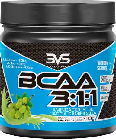 BCAA 3:1:1 300g Sabor Uva Verde | 3VS Nutrition | Mistura instantânea