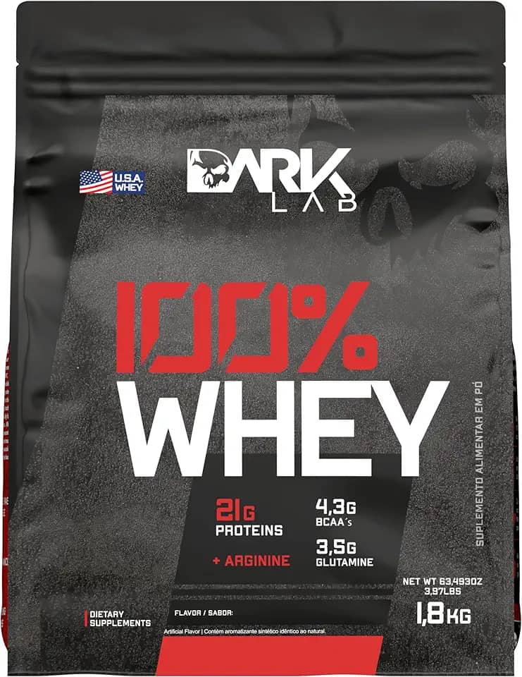 Whey 100% Concentrado Refil 1,8kg Morango Dark Lab