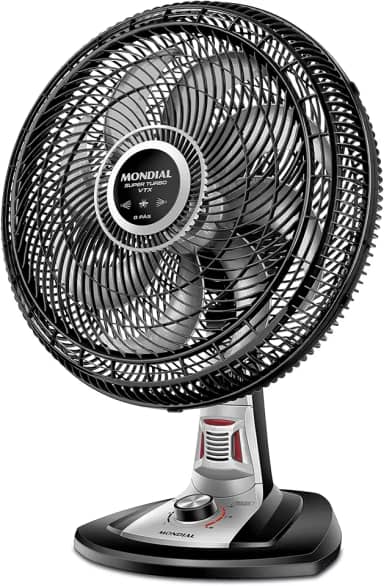 Ventilador 40cm Super Turbo 8 Pás Repelente Pastilha, Mondial, Preto/Prata, 140W, 110V - VTX-40-8P-RP