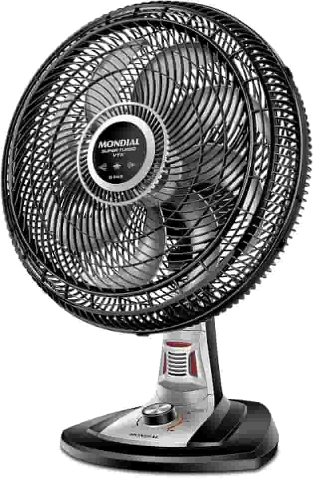 Ventilador 40cm Super Turbo 8 Pás Repelente Pastilha, Mondial, Preto/Prata, 140W, 110V - VTX-40-8P-RP