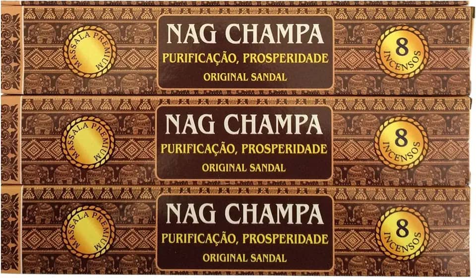 Incenso Massala Nag Champa Shakunthala Original Sandal - Purificação e Prosperidade Cx.3un.8v.
