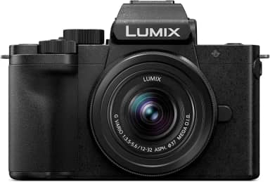 Câmera sem espelho Panasonic LUMIX G100 4k para foto e vídeo, microfone embutido com rastreamento, sistema de lentes intercambiáveis Micro Four Thirds, lente de 12 a 32 mm, sensor híbrido de 5 eixos