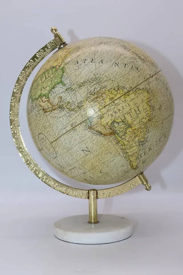 Globo Terrestre Decorativo com Base de Marmore