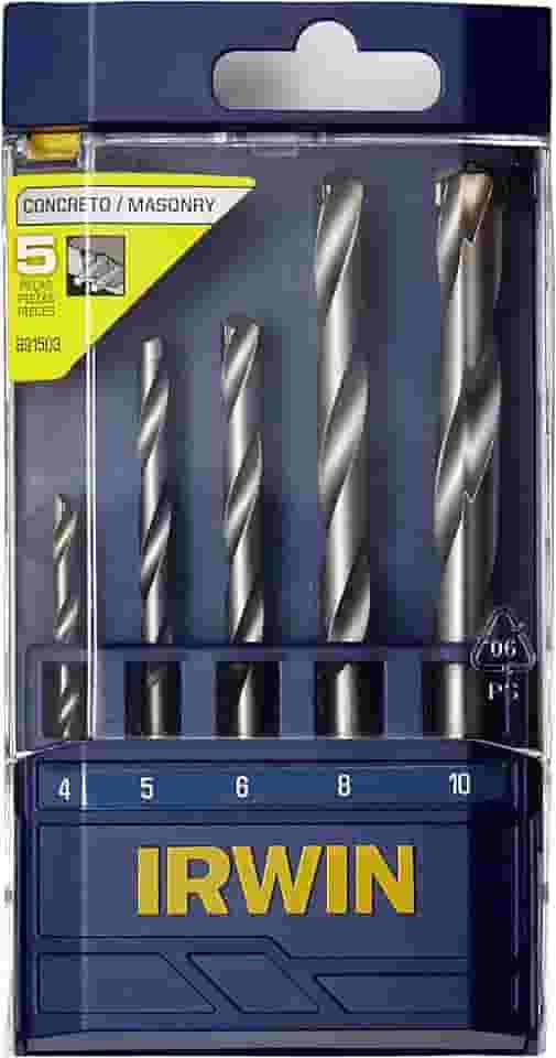 IRWIN Conjunto de Brocas para Concreto com 5 Peças de 4mm a 10mm 891503