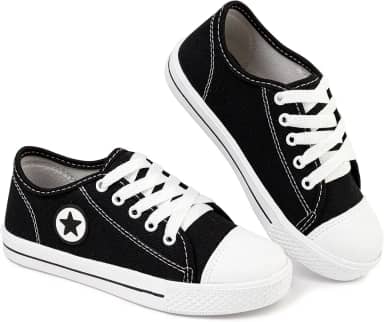 Tênis Infantil Clássico Star em Lona Preto, Escola Aulas Brincar, Leve Confortável, 20 a 34