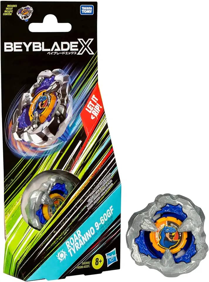 Beyblade X, Pião, Tyranno 9-60GF - Conjunto de Brinquedo Tipo Ataque, Giro à Direita, Booster Pack - A partir de 8 Anos