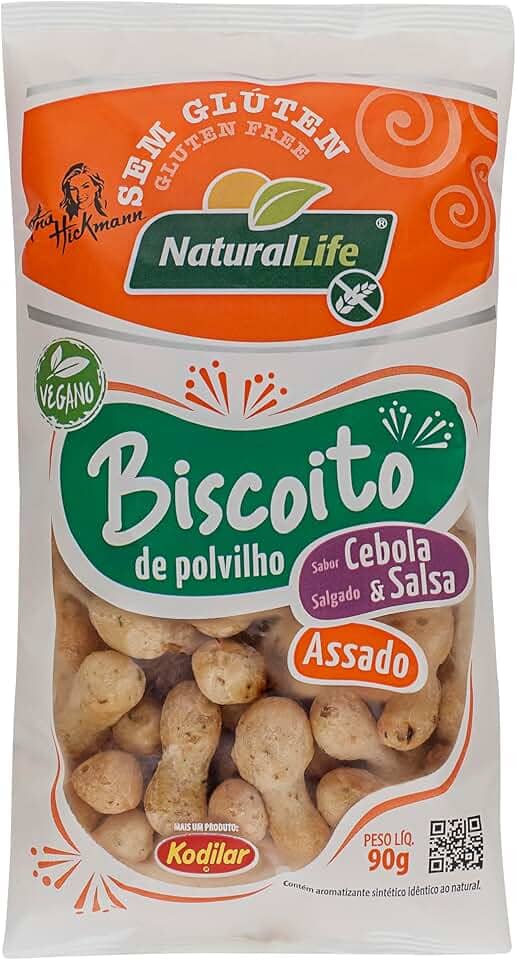 Biscoito de Polvilho Natural Life - Sabor Cebola e Salsa - Sem Glúten - Vegano - 90g