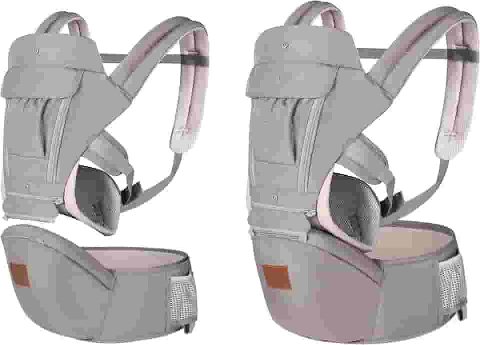 Canguru Ergonômico Bebê 12 Posições Cinza Com Assento 3 Em 1