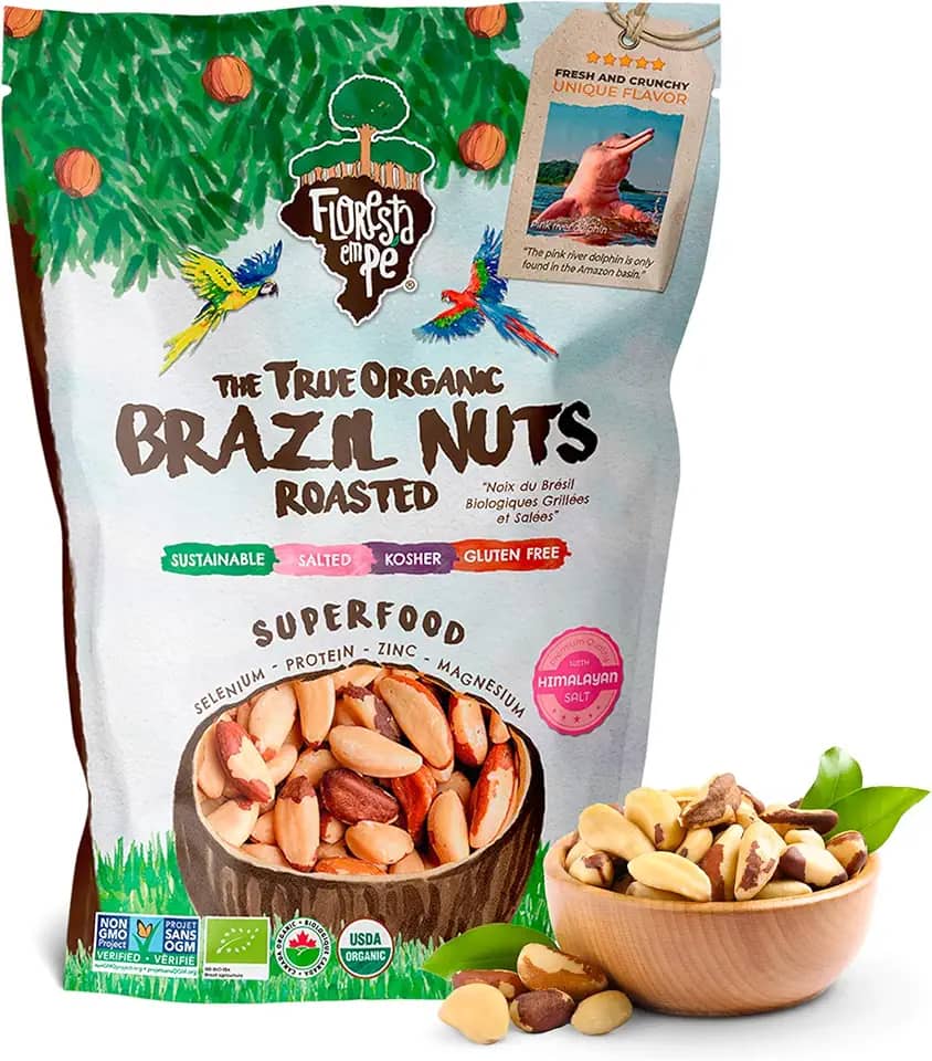 Castanha-do-Pará Torrada com Sal Rosa do Himalaia 500g – Fonte de Proteína Vegetal e Selênio – Vegana, Kosher, Sem Glúten, Sem Conservantes – Floresta em Pé