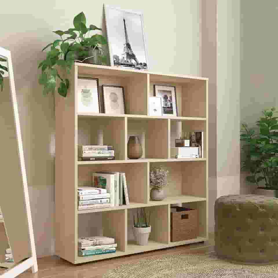 Estante Organizadora com 10 nichos BOOK cor Naturale - Artely