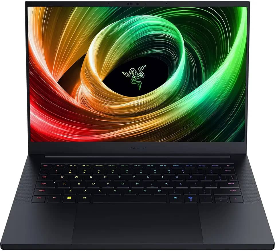 Razer Notebook para jogos Blade 14 (2025): NVIDIA GeForce RTX 5060 - CPU AMD Ryzen AI 9 365 - Tela OLED 3K 120Hz - 16GB LPDDR5X RAM - SSD de 1TB - Fino e leve - Chroma RGB - Windows - Preto