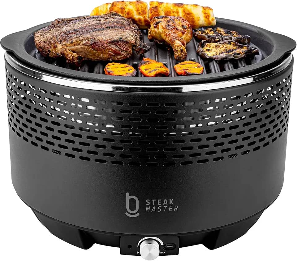 Churrasqueira Portátil A Carvão Biscuitt Steak Master Smoke & Fire USB Com Bag