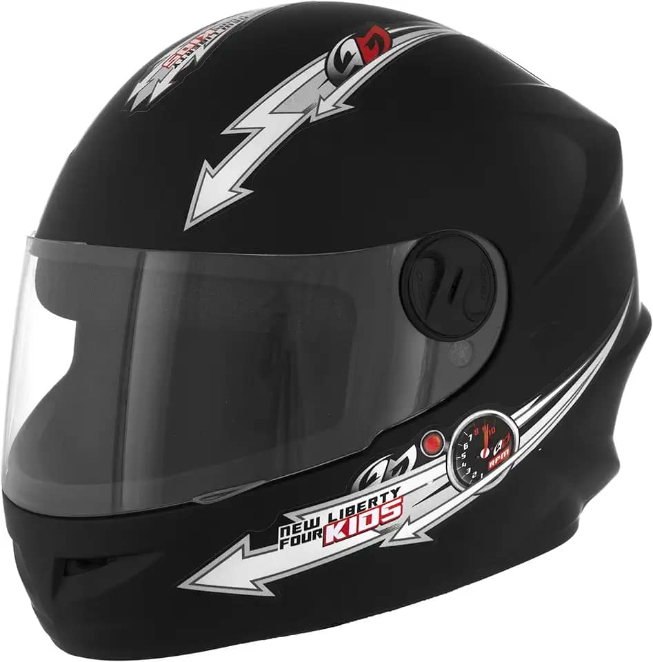 Pro Tork Capacete Moto Liberty Four Kids, Preto Fosco, Tam. 54