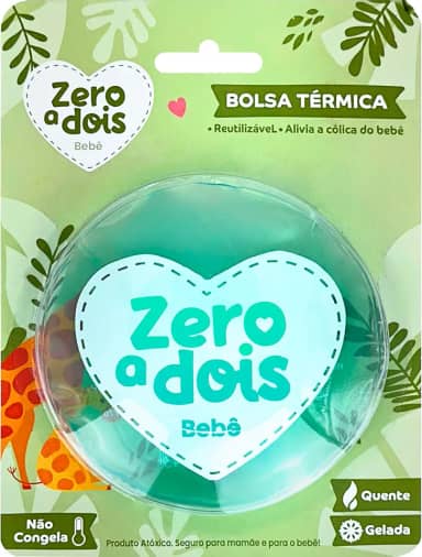 Zero a dois, Bolsa Térmica para Bebê, Alivia a cólica, Com blister, Verde