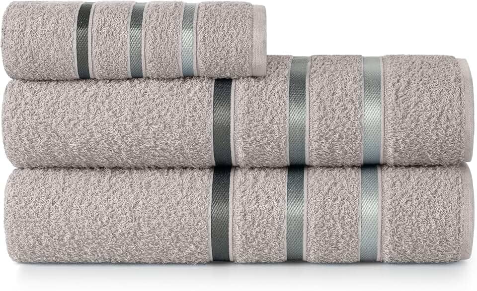 Jogo de Toalha 02 Banho e 01 Rosto, 100% Algodão Teka Dry