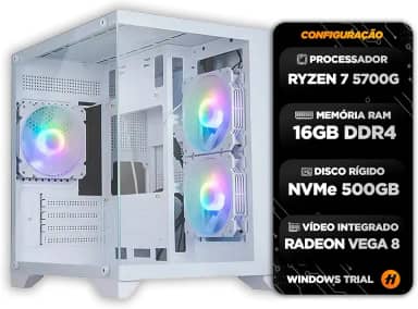 PC Gamer Hertz, Ryzen 7 5700G, Radeon™ Graphics Vega 8, 16GB Ram, Nvme 500GB, Gabinete RGB