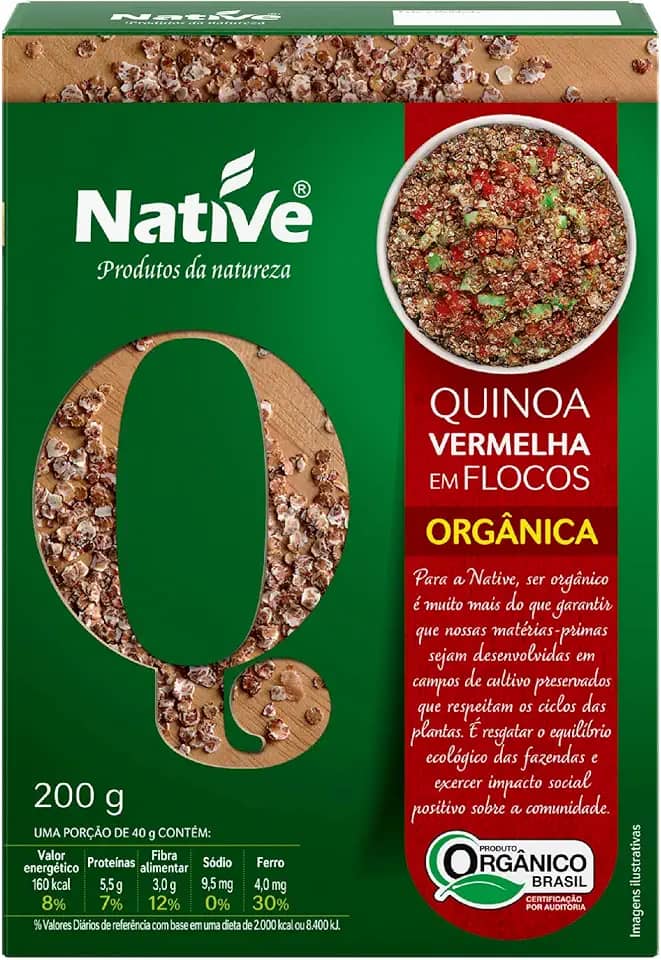 Flocos Quinoa Vermelha Orgânica, Native, 200 g