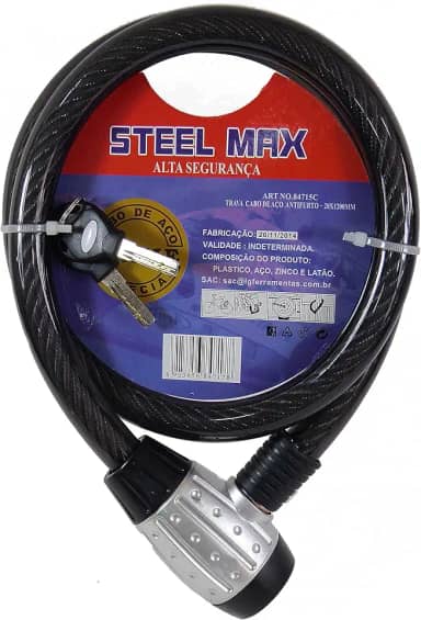 Cadeado Cabo Aço Trava Estepe Ranger Hilux L200 Frontier S10