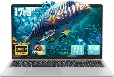 Laptop empresarial IPS de 17,3 polegadas FHD (1920 x 1080), 16G DDR4 RAM 512G SSD, processador quad-core Intel Celeron N5095, PC Win 11 Pro, HDMI, leitor de impressão digital, KB retroiluminado, BT