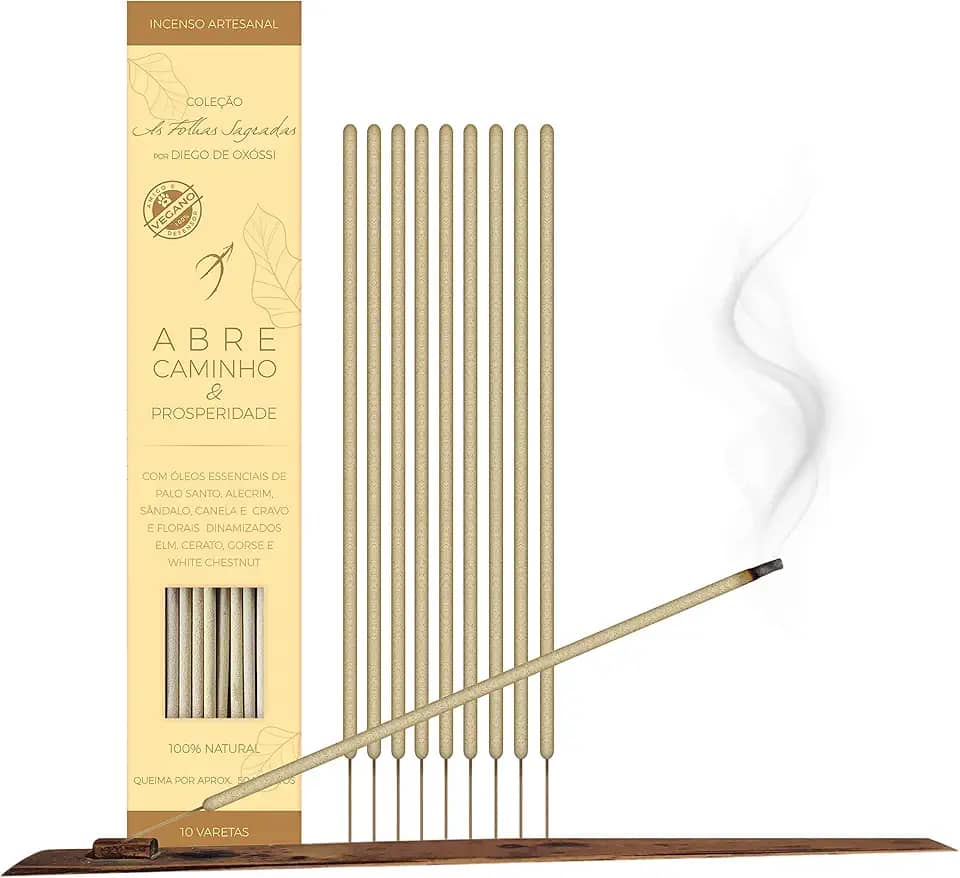 Casa Arole Incenso As Folhas Sagradas: Abre Caminho e Prosperidade | Aromaterapia + Óleos Essenciais + Florais de Bach por Diego de Oxóssi