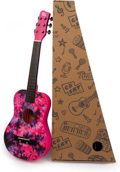 CB SKY GUITARRA ACÚSTICA DE 76 POLEGADAS FLOR ROSA Júnior/Guitarra Acústica Estudante/Brinquedos musicais para iniciantes/crianças, instrumento musical