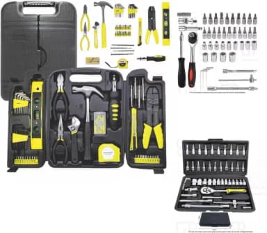 Kit jogo de Ferramentas com Maleta + Kit chave catraca reversível Caixa de Ferramentas Completa