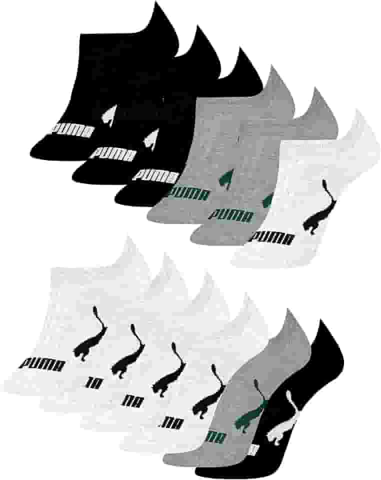 Kit 12 Pares Meias Sapatilha Invisível Esportiva Masculino Adulto, 4 Branco - 4 Cinza - 4 Preto, 39-43